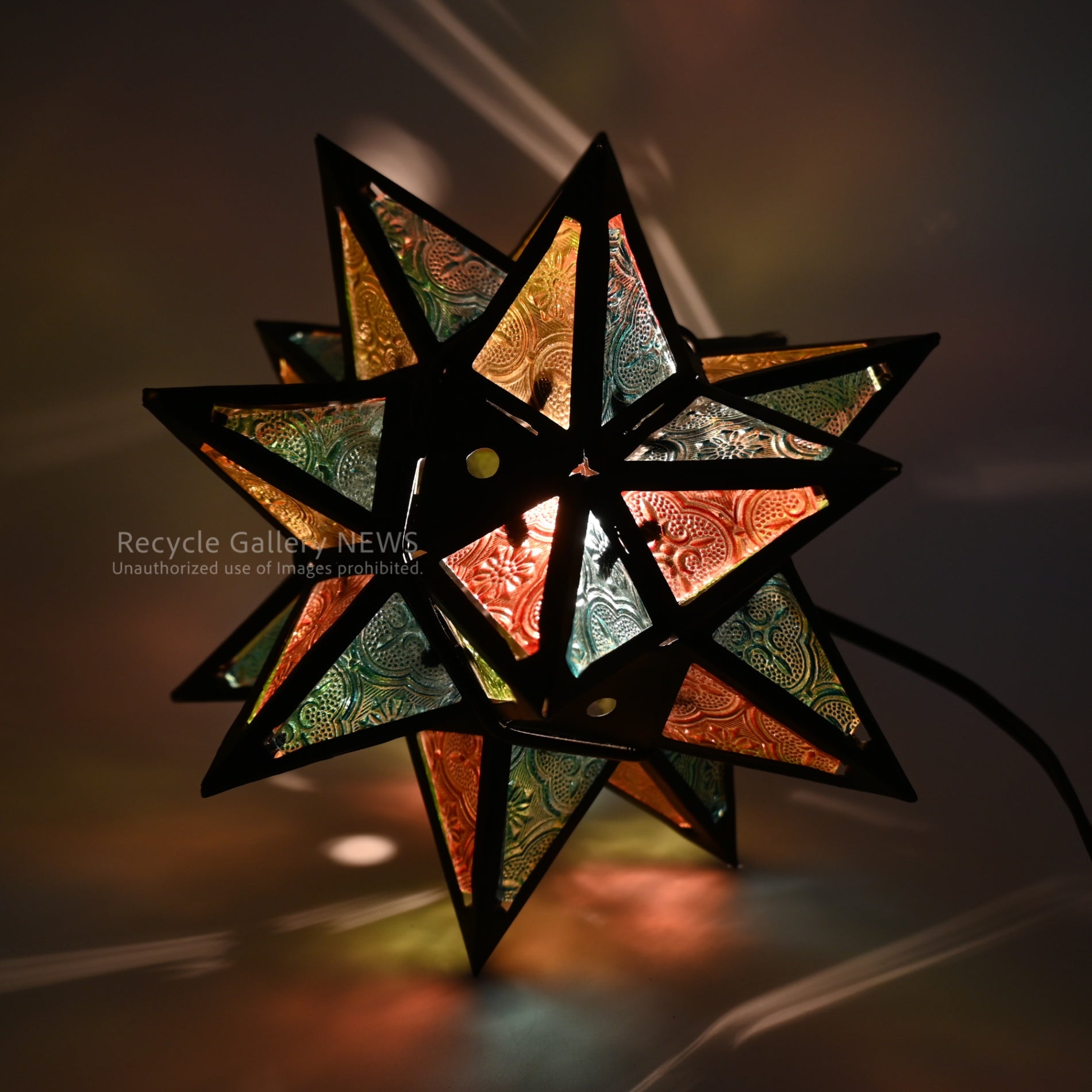 Patterned glass Star-shaped light Moroccan style Vintage / パターンガラス 星形ライト モロッカンスタイル ヴィンテージ